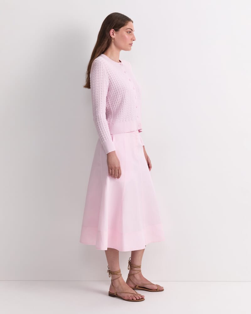 Elka Pointelle Cardigan in BLUSH