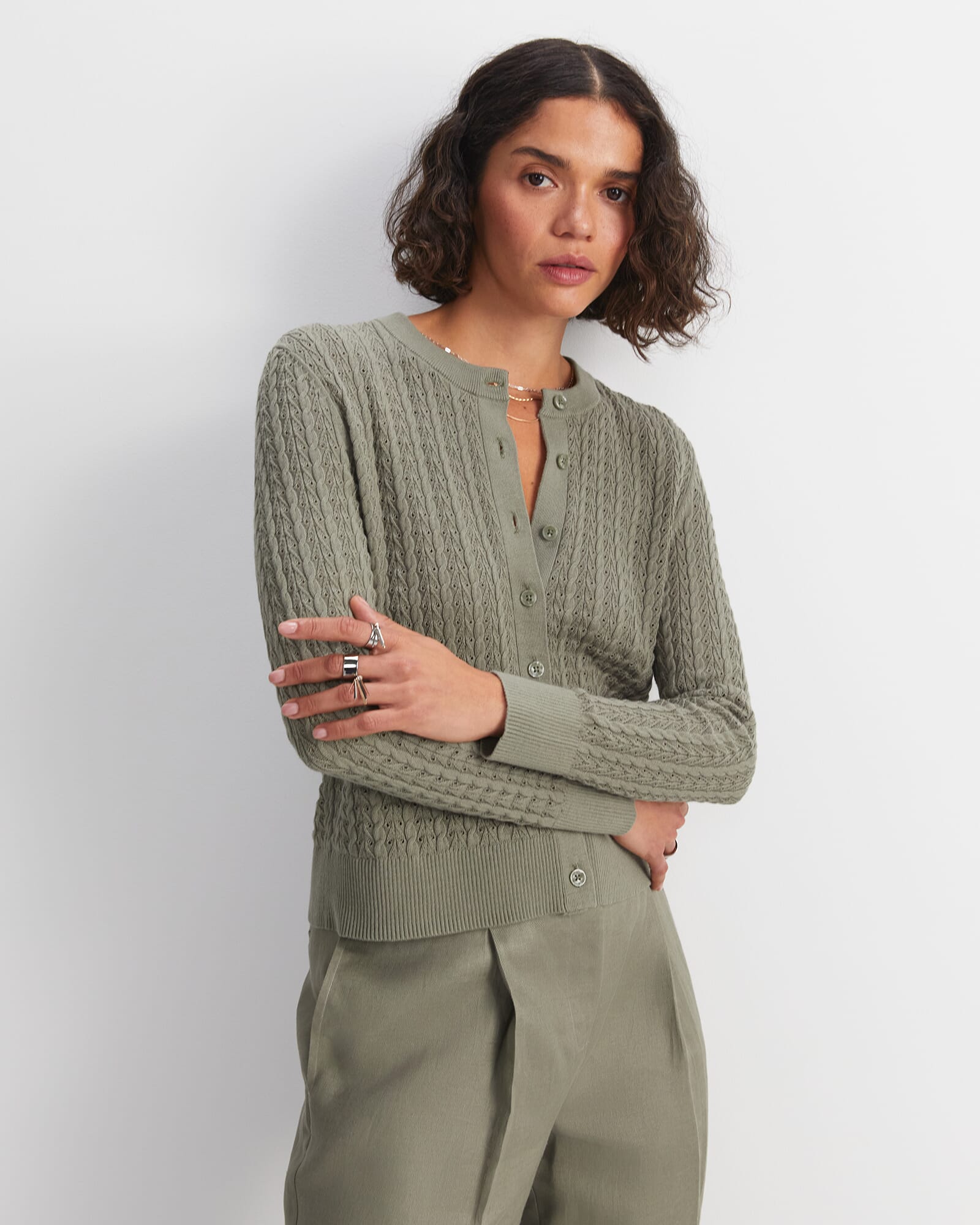 Elka Pointelle Cardigan