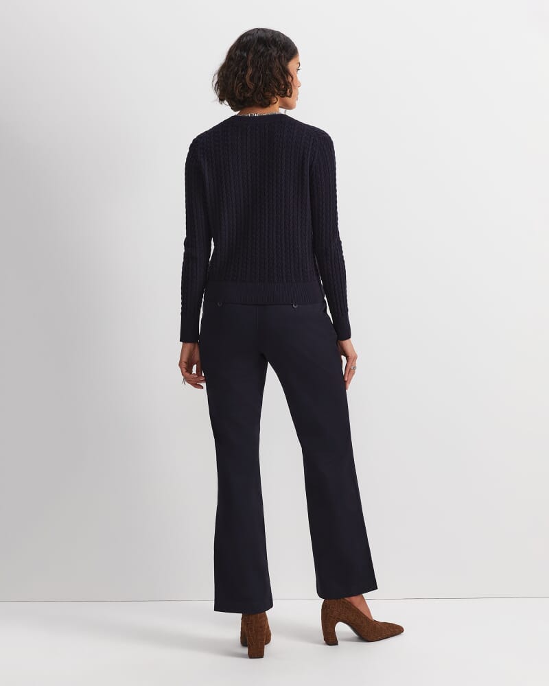 Elka Pointelle Cardigan in NAVY