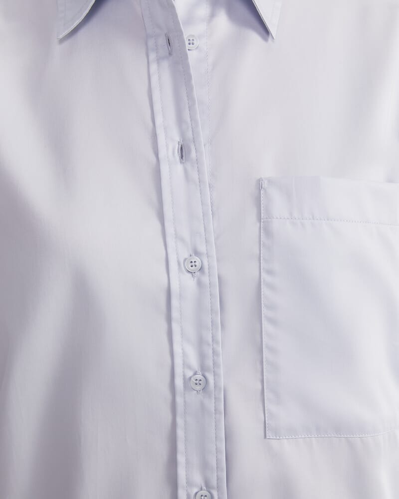 Hallie Stripe Trim Shirt in BREEZE