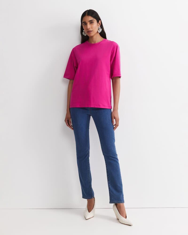 Alice Oversized Cotton T-Shirt in BERRY
