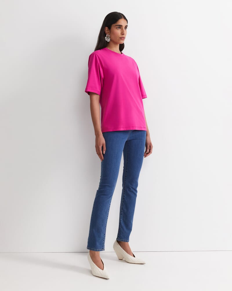 Alice Oversized Cotton T-Shirt in BERRY