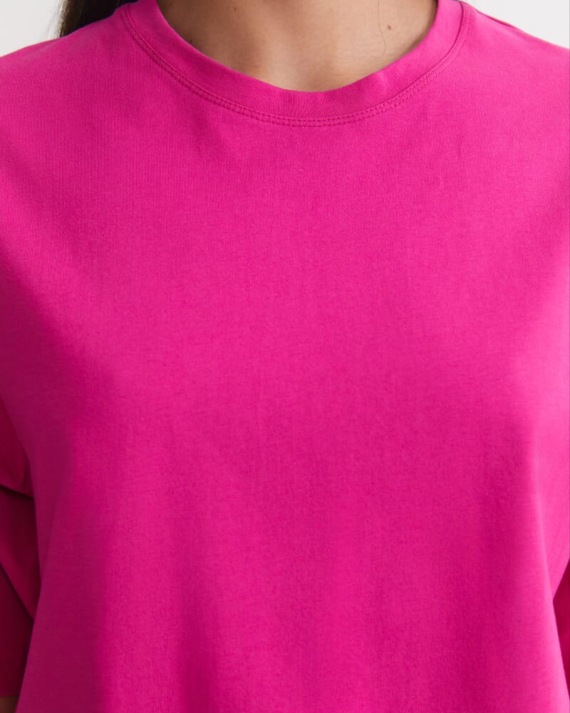 Alice Oversized Cotton T-Shirt in BERRY