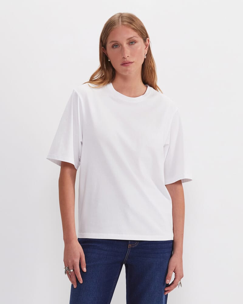 Alice Oversized Cotton T-Shirt in WHITE