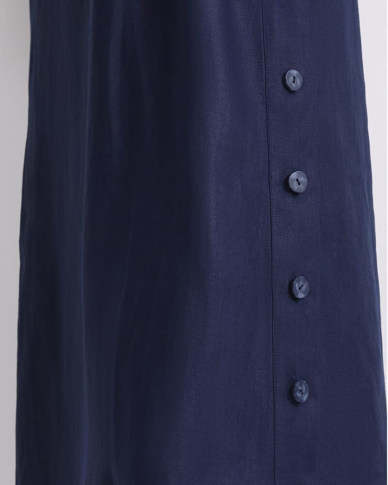 Kamilla Linen Tunic Dress in NAVY