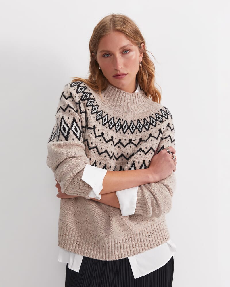 Sunflower Fair Isle Wool Sweater in OATMEAL