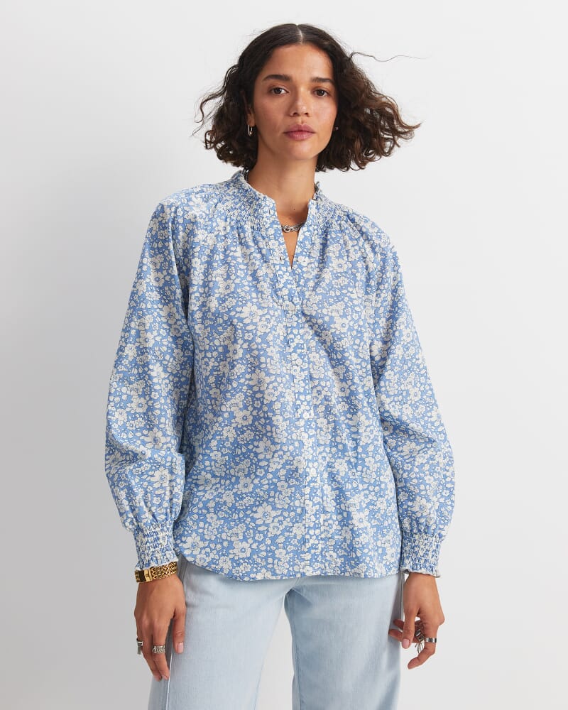 Betsy Boo Liberty Blouse in BLUE/WHITE