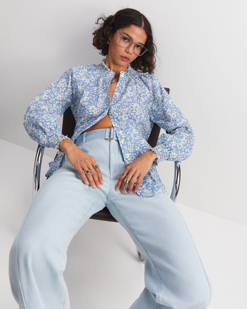 Betsy Boo Liberty Blouse in BLUE/WHITE