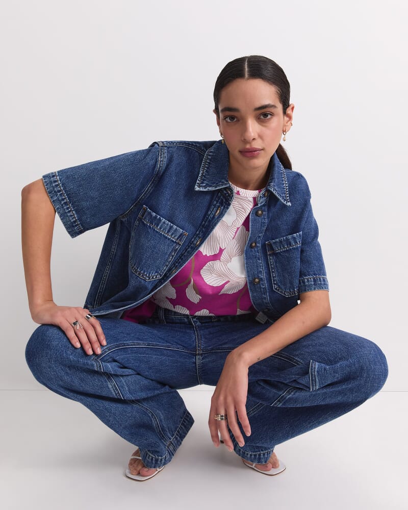 Manon Mercerised Cotton Tee in PINK MULTI