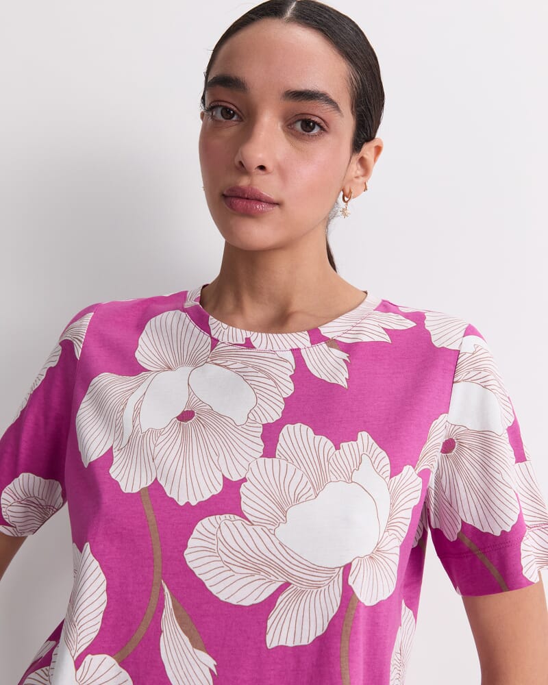 Manon Mercerised Cotton Tee in PINK MULTI