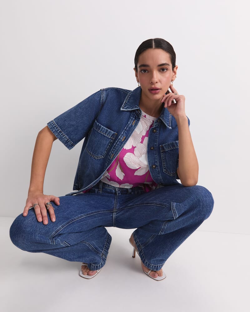 Manon Mercerised Cotton Tee in PINK MULTI