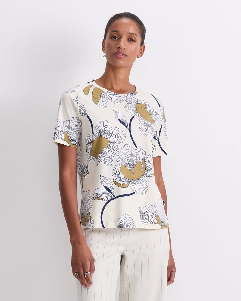 Manon Mercerised Cotton Tee in YELLOW MULTI