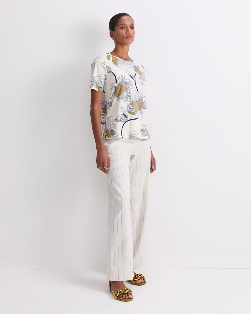 Manon Mercerised Cotton Tee in YELLOW MULTI