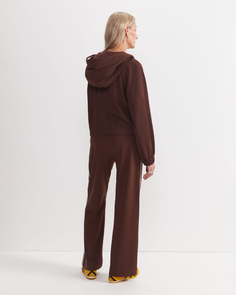 Misha Hooded Track Jacket in CHOCOLATE