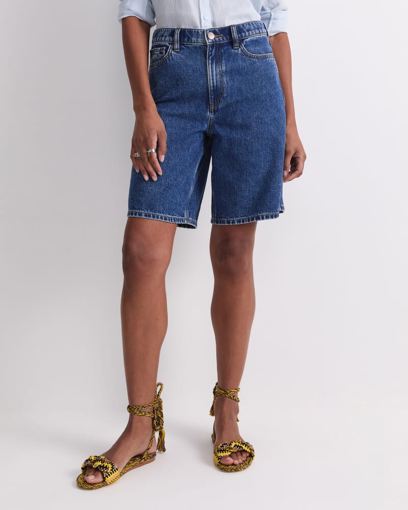 Allegra Denim Short in MID WASH