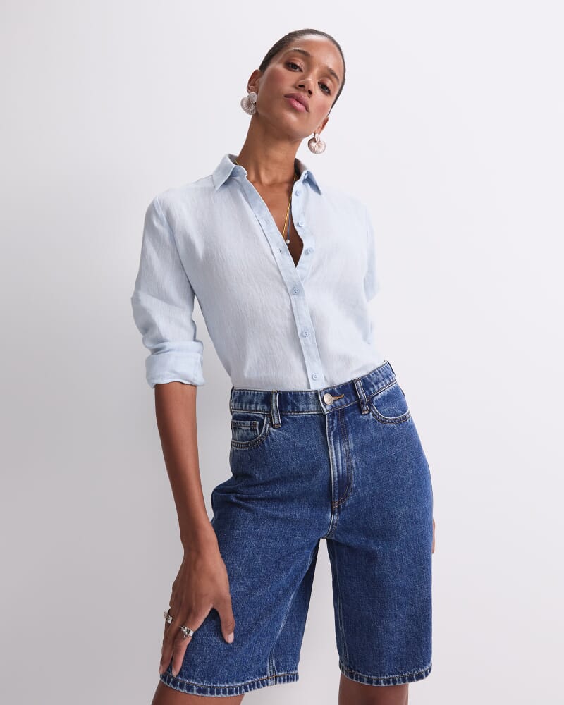 Allegra Denim Short in MID WASH