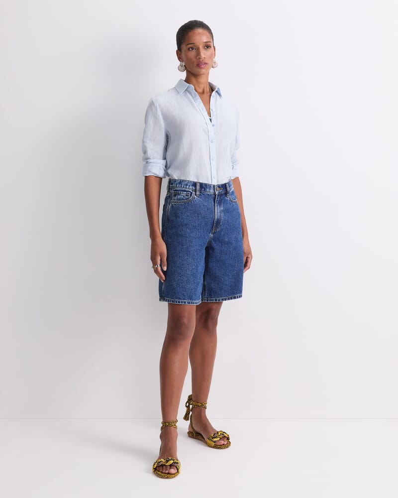 Allegra Denim Short in MID WASH