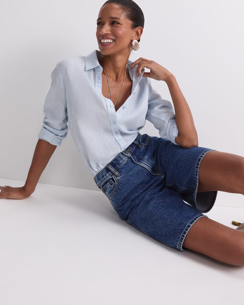 Allegra Denim Short in MID WASH