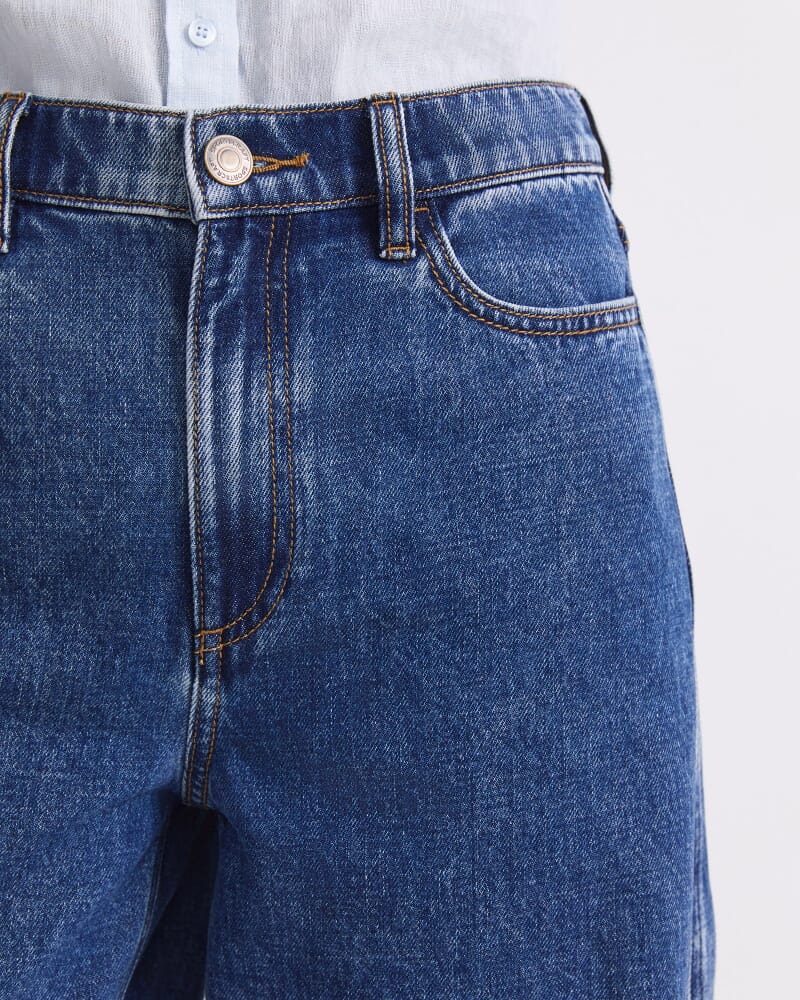 Allegra Denim Short in MID WASH