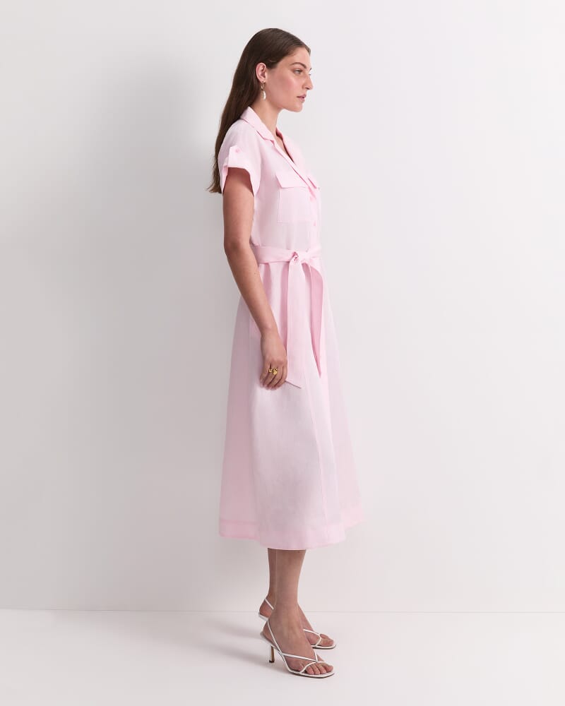 Vallerina Soft Shirt Midi Dress in BLUSH
