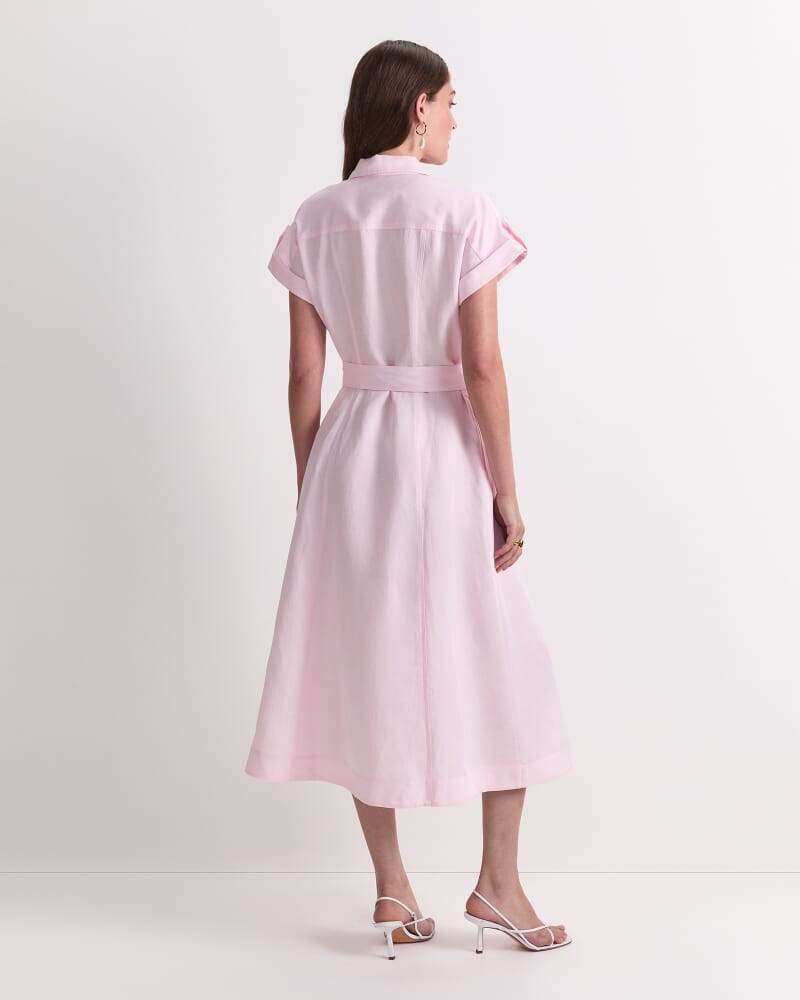 Vallerina Soft Shirt Midi Dress in BLUSH