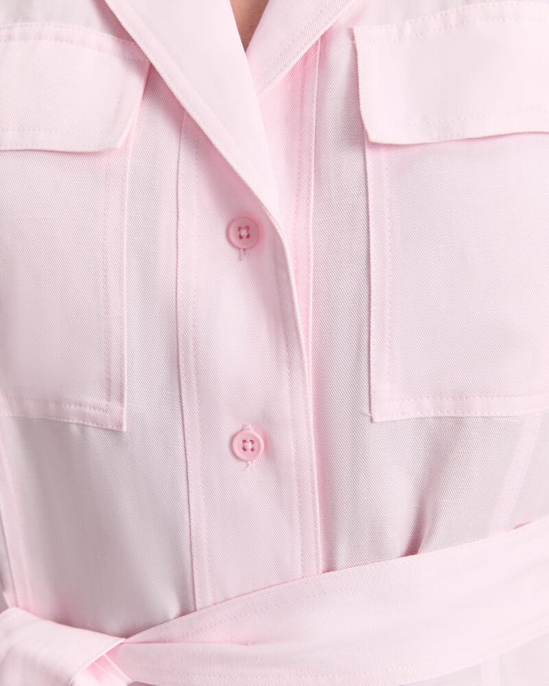 Vallerina Soft Shirt Midi Dress in BLUSH