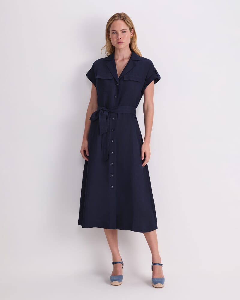 Vallerina Soft Shirt Dress in NAVY