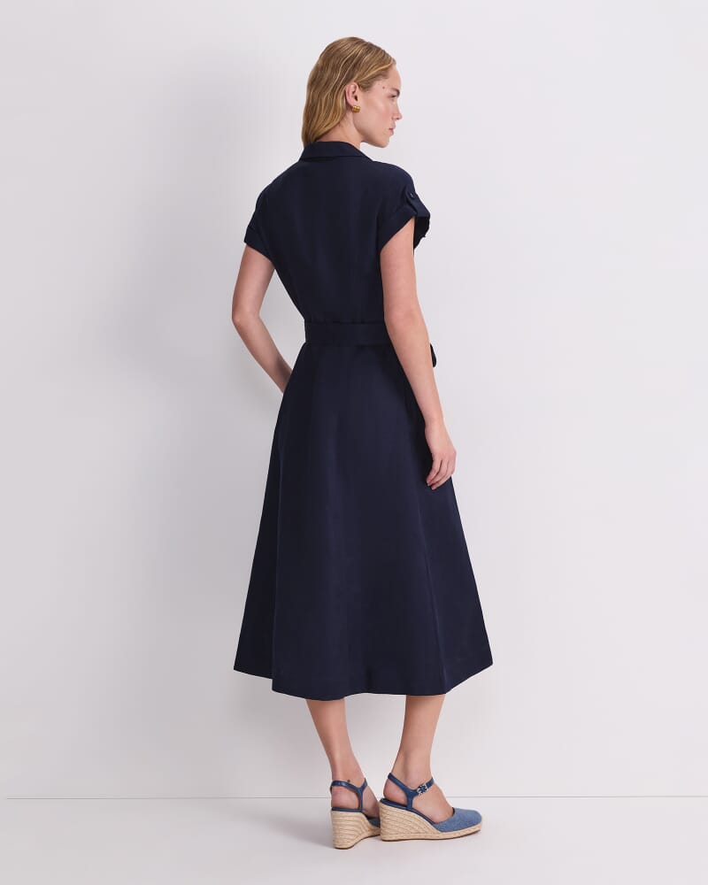 Vallerina Soft Shirt Dress in NAVY