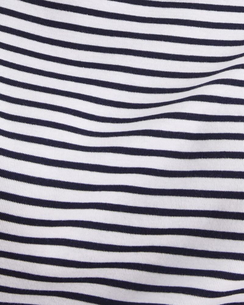 Heidi Boat Neck Half Sleeve Tee in WHITE/NAVY