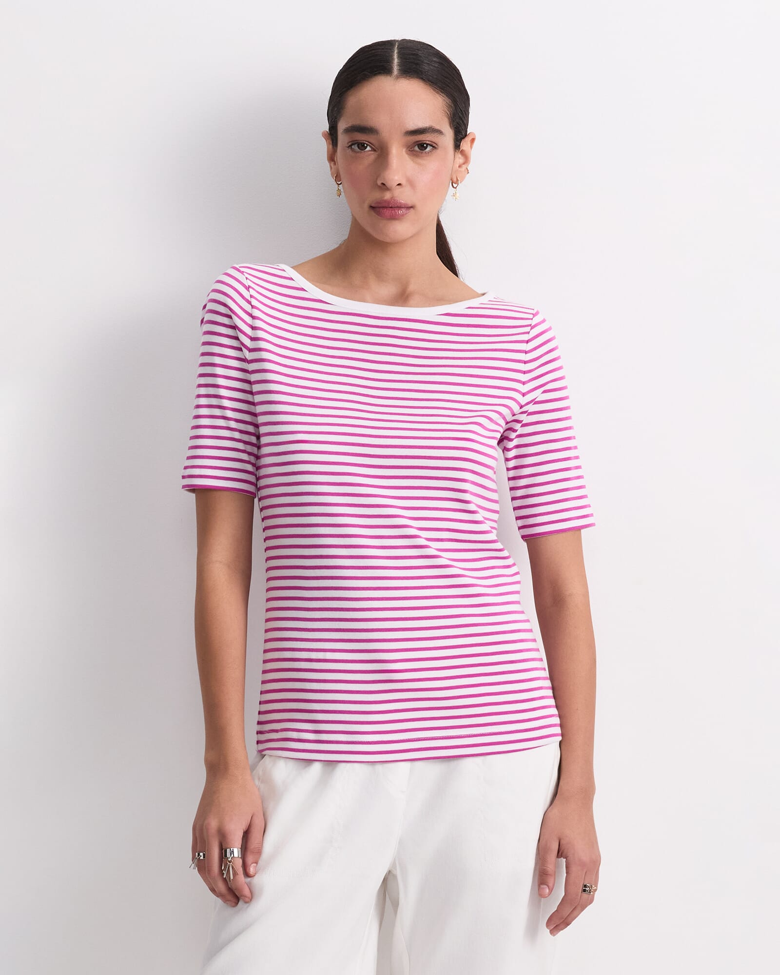 Heidi Boat Neck Half Sleeve Tee