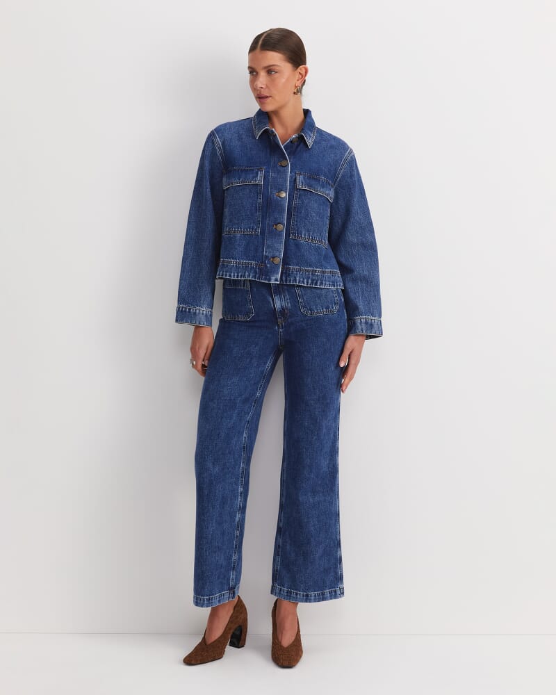 Allegra Denim Jacket in MID WASH