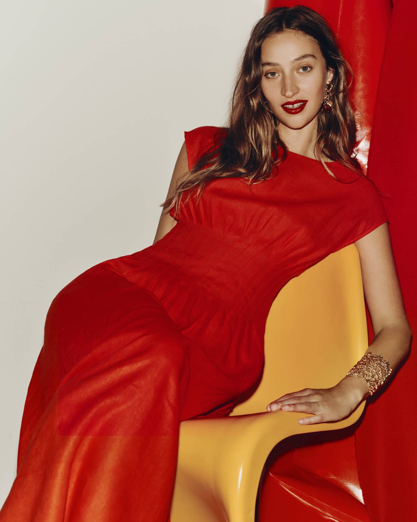 Ariana Pintuck Linen Dress