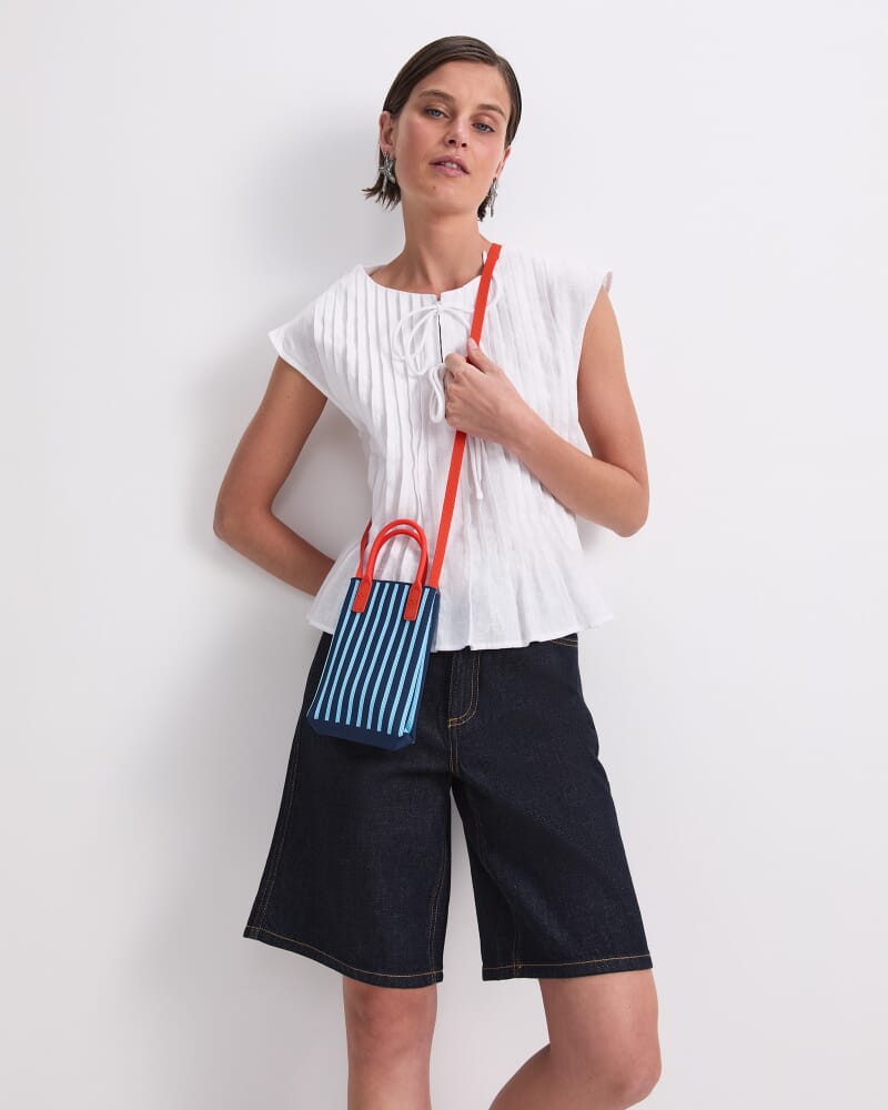 Ariana Pintuck Linen Blouse in WHITE