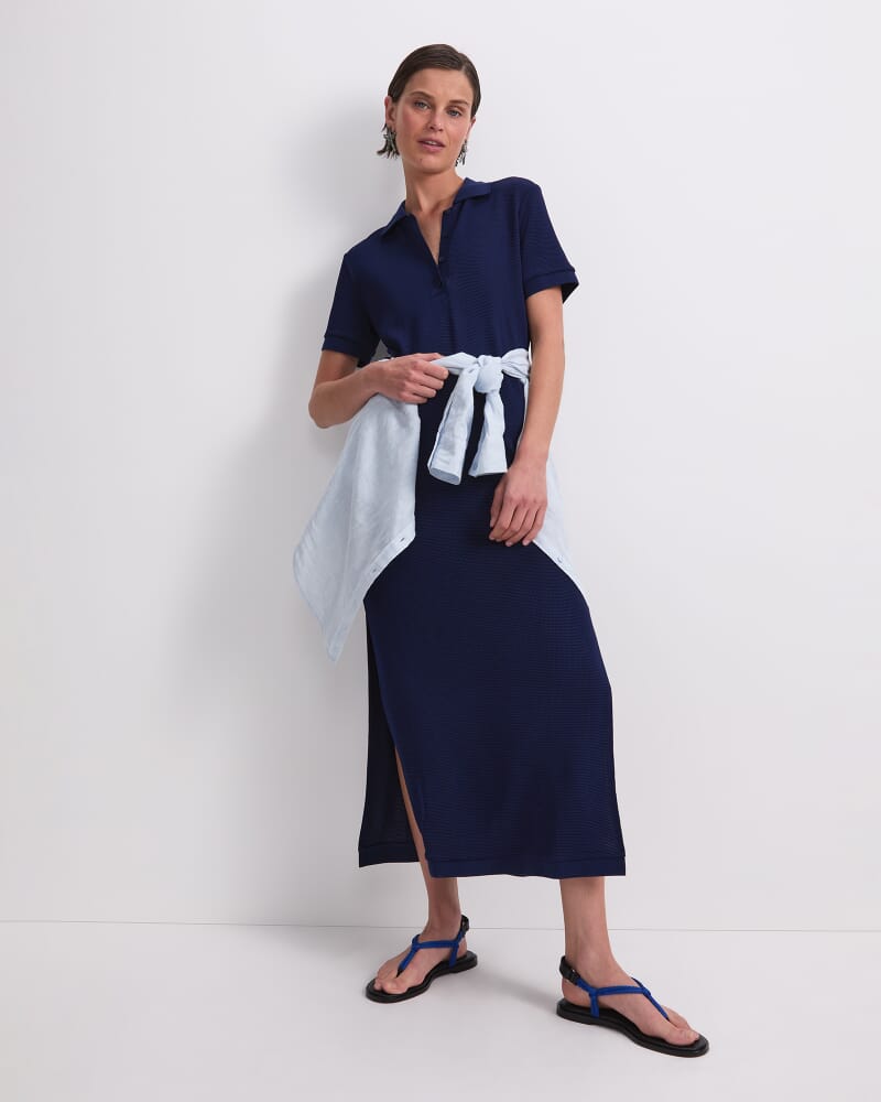 Rubino Polo Midi Dress in NAVY