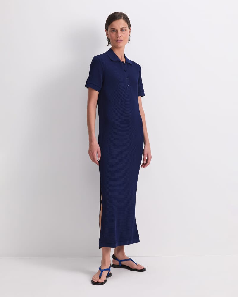 Rubino Polo Midi Dress in NAVY