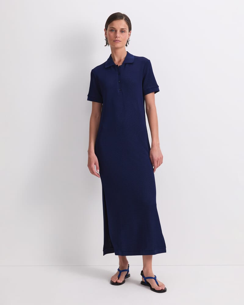 Rubino Polo Midi Dress in NAVY