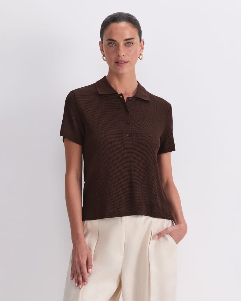 Rubino Polo Top in CHOCOLATE