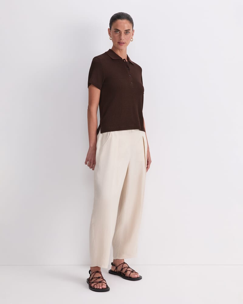 Rubino Polo Top in CHOCOLATE
