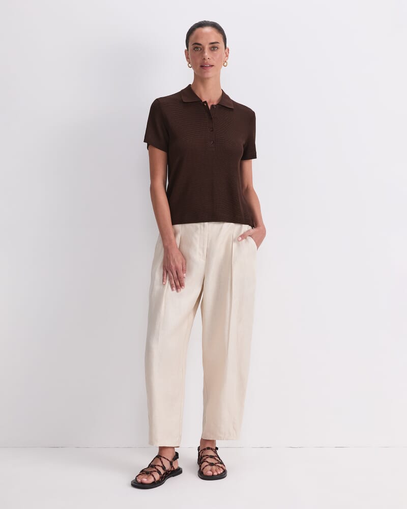 Rubino Polo Top in CHOCOLATE