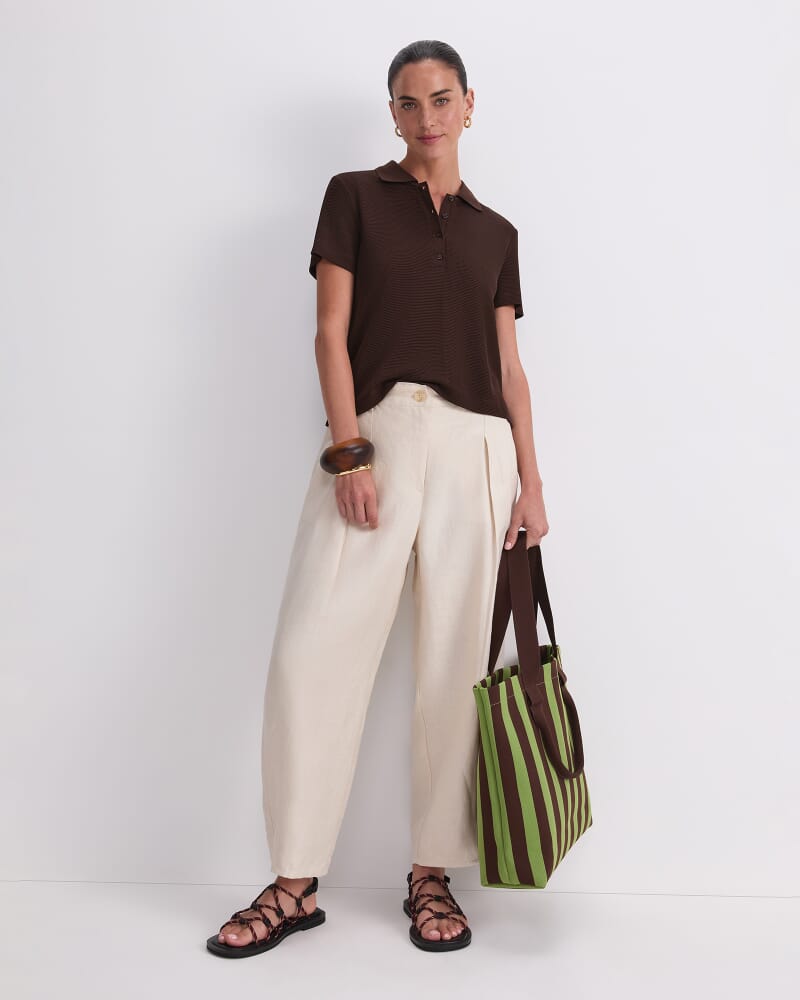 Rubino Polo Top in CHOCOLATE