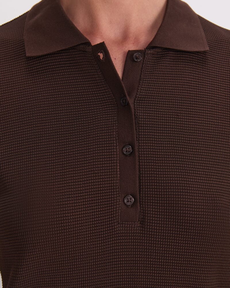 Rubino Polo Top in CHOCOLATE