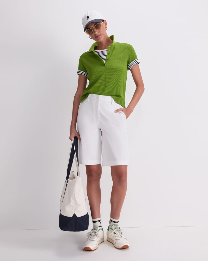 Rubino Polo Top in PEA GREEN