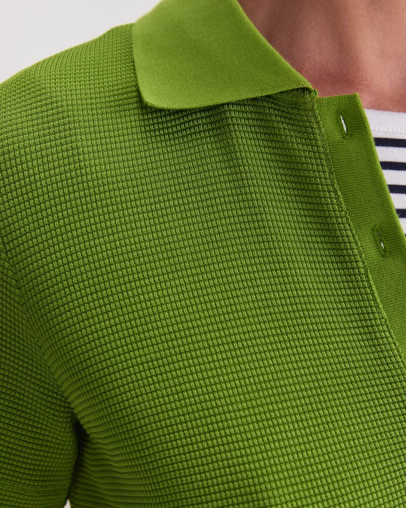 Rubino Polo Top in PEA GREEN