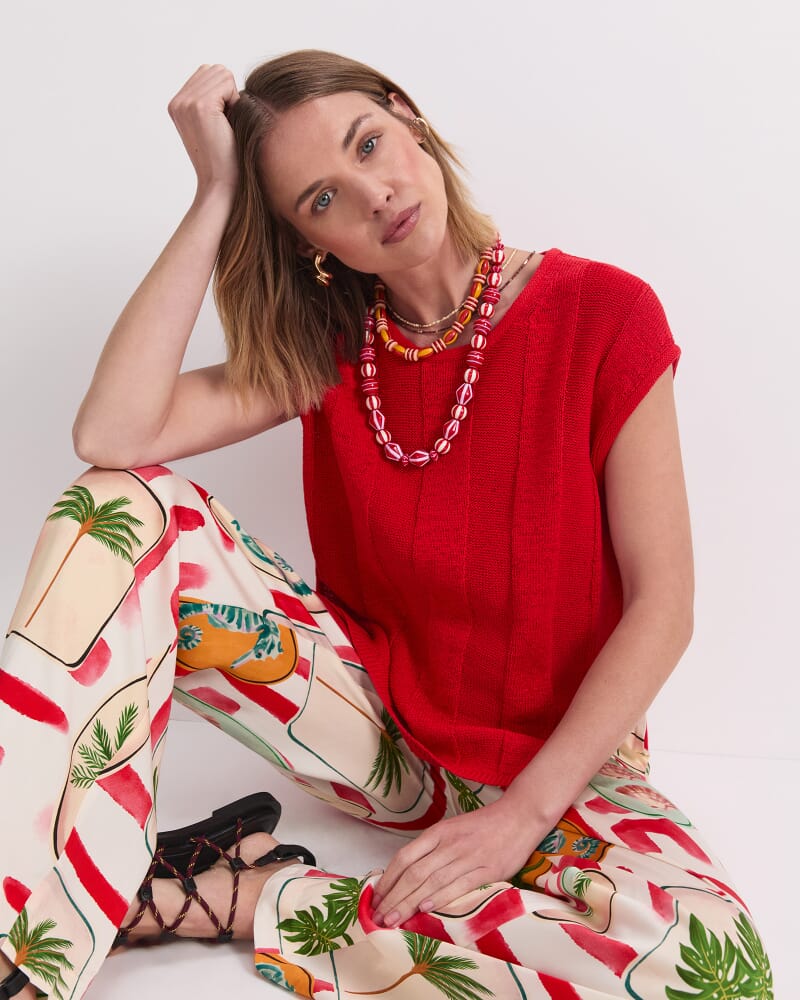 Josie Side Split Knit in RED