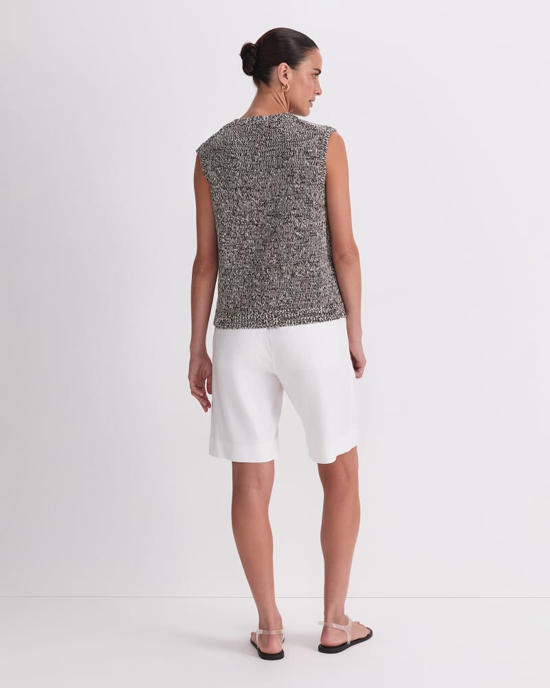 Josie Tape Yarn Twist Vest in CHOCOLATE