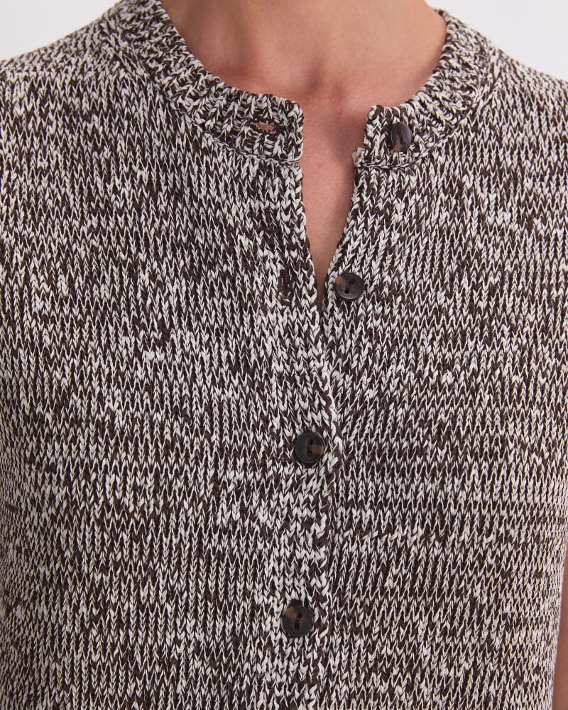 Josie Tape Yarn Twist Vest in CHOCOLATE