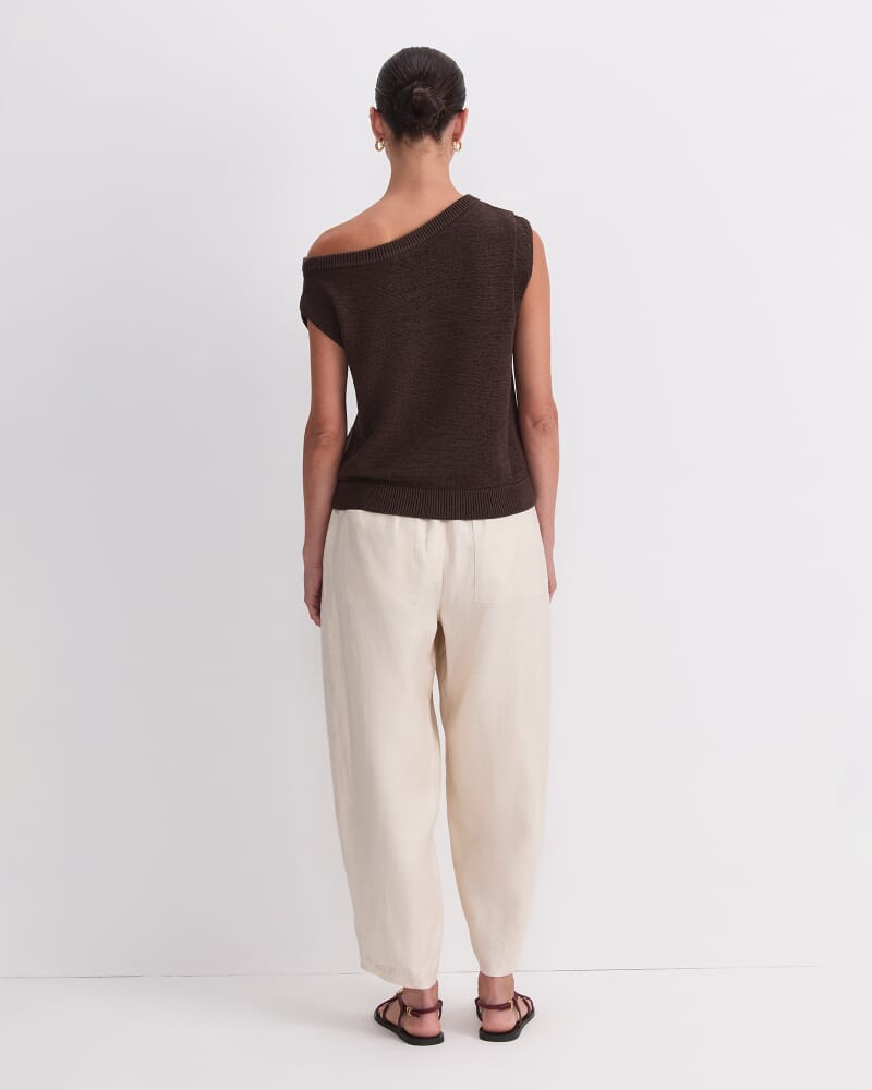 Josie Asymmetric Knit in CHOCOLATE