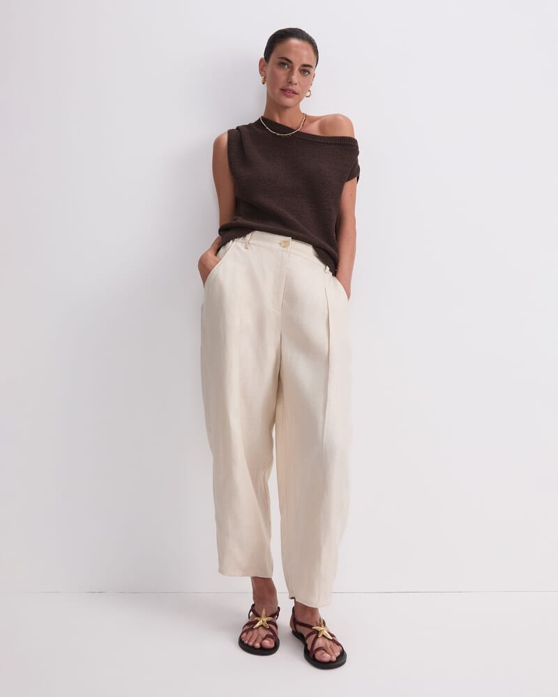 Josie Asymmetric Knit in CHOCOLATE