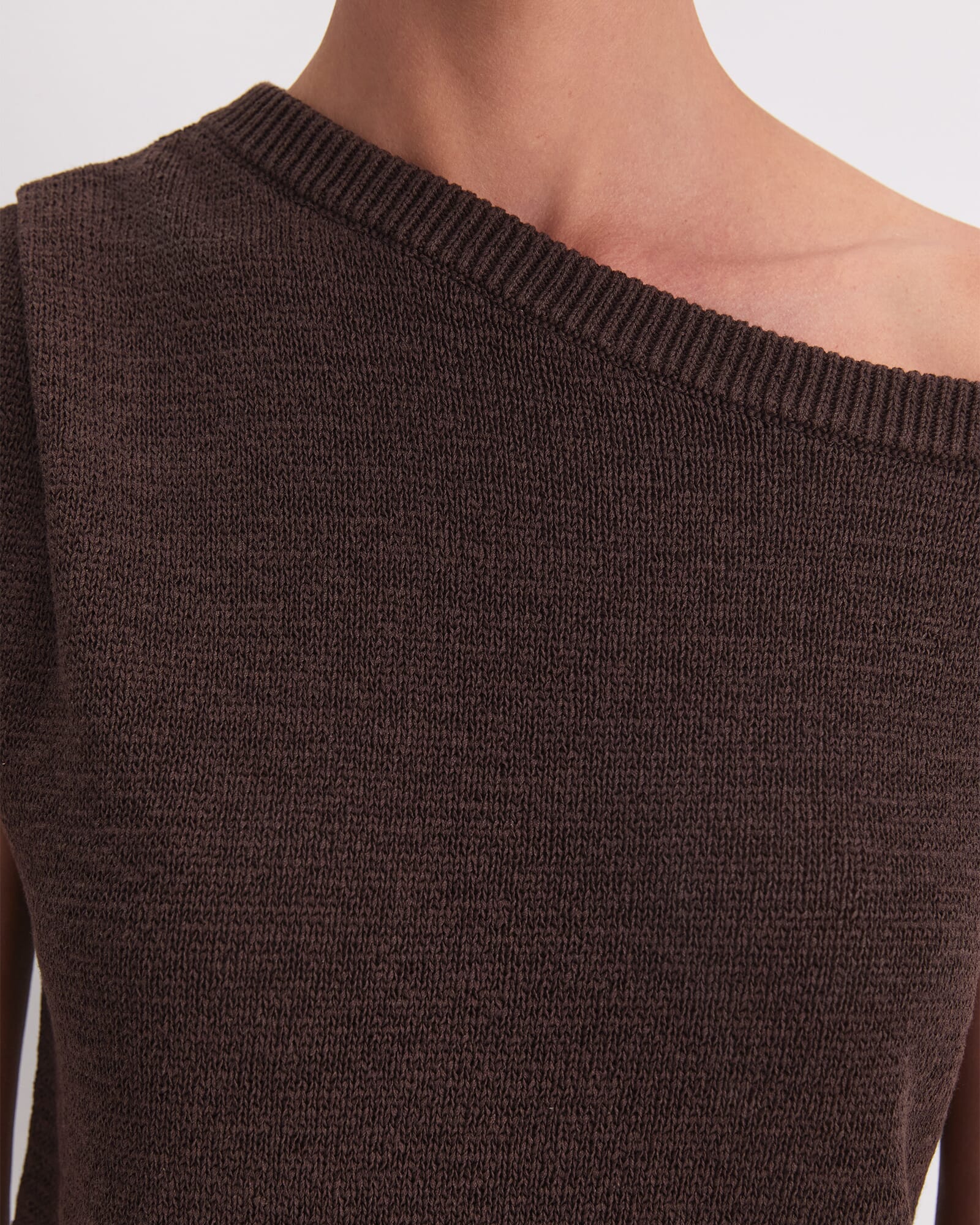 Josie Asymmetric Knit in Chocolate | Sportscraft
