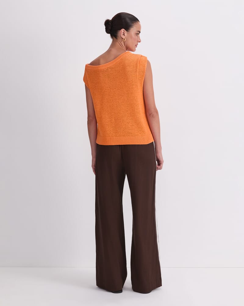Josie Asymmetric Knit in TANGERINE